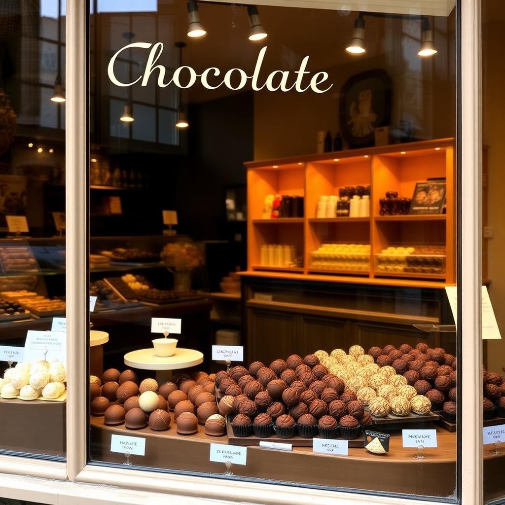 Belgian chocolate shop window