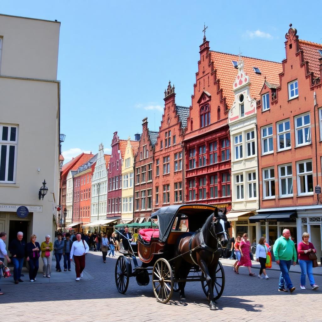 Markt square with horse and carriage