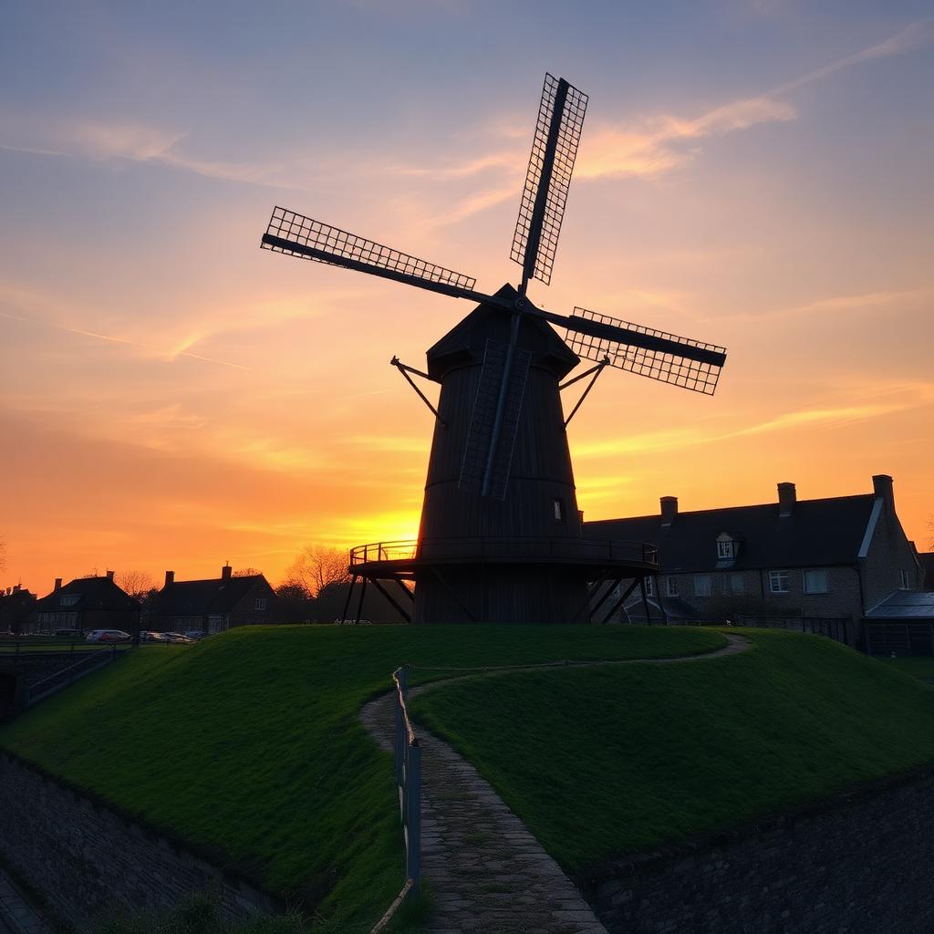 Windmill on the Bruges ramparts