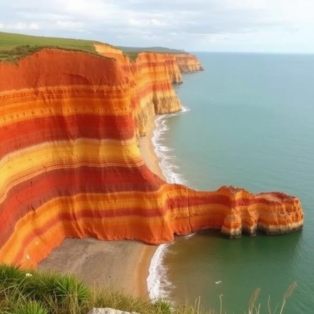 Alum Bay multicoloured sand cliffs